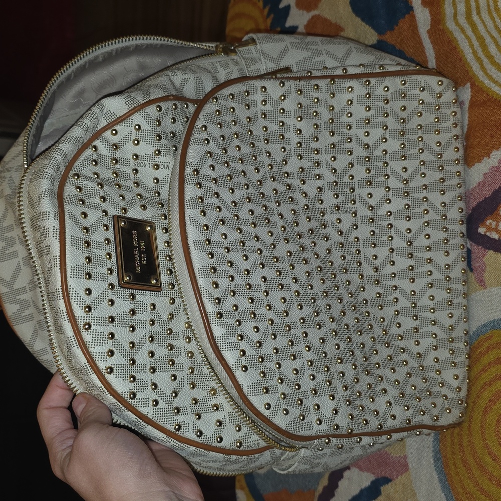 Michael Kors Cream and Gold Studded Women's Backpack